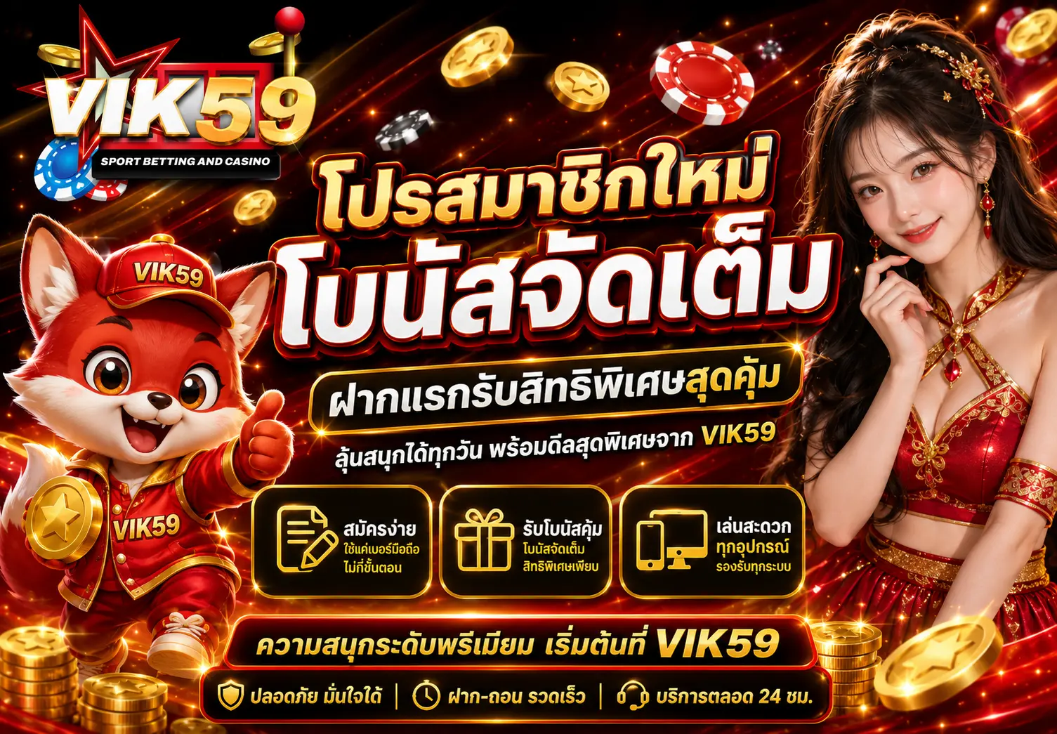 โปรโมชั่น vik59 รวมสิทธิพิเศษสำหรับสมาชิกใหม่และสมาชิกปัจจุบัน